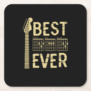 Grandfather Quotes   Best Dad Guitar Ever Rechteckiger Pappuntersetzer