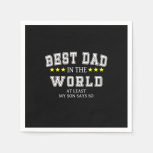 Grandfather Quotes Best Dad In The World Serviette