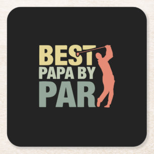 Grandfather Quotes Best Papa By Par Golf Rechteckiger Pappuntersetzer