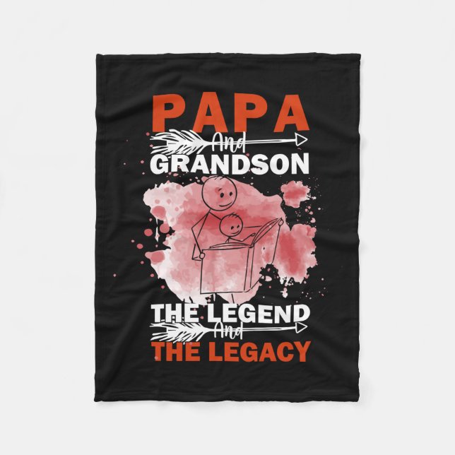 Grandfather Quotes | Papa And Grandson Fleecedecke (Vorderseite)