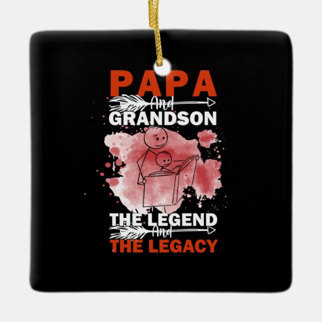 Grandfather Quotes | Papa And Grandson Keramikornament (Vorderseite)