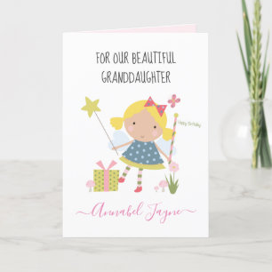 Grandgirl anniversaire fée filles whimsical carte
