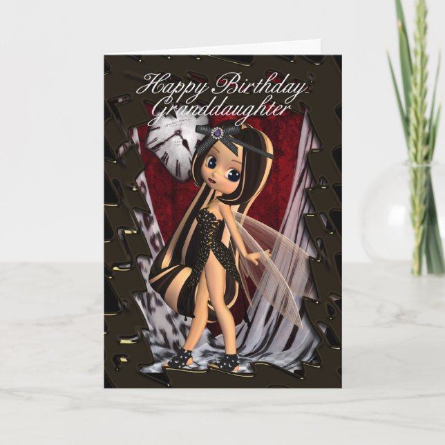 Grandgirl Carte d'anniversaire avec lune Foire d'a (Devant)