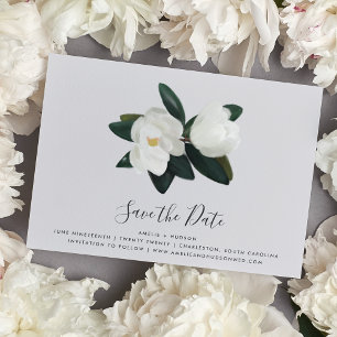 Grandiflora Elegante White Magnolia Wedding Save The Date