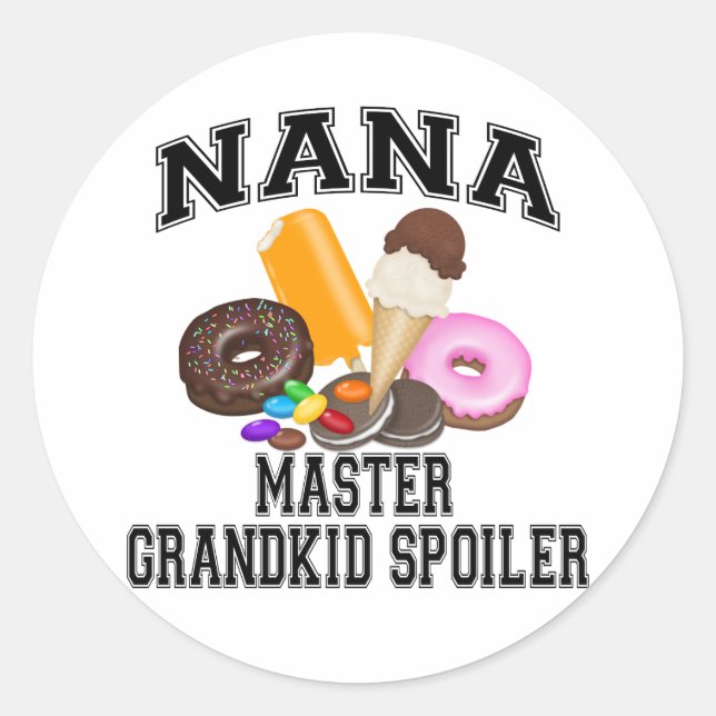 Grandkid-Verderber Nana Runder Aufkleber (Vorderseite)