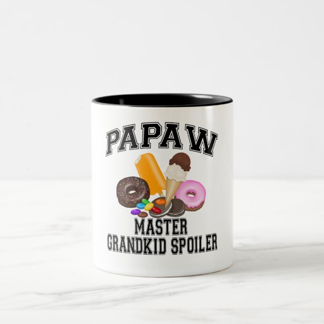 Grandkid-Verderber-Papaya-Frucht Zweifarbige Tasse (Mittel)