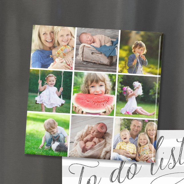 Grandkids 9 Square Foto Instagram Collage Magnet (Von Creator hochgeladen)