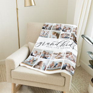 Grandkids Make Life Grand 16 Photo Collage Fleecedecke