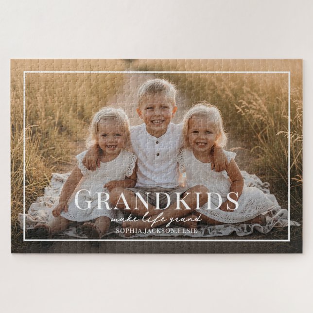 Grandkids Make Life Grand Grandparent Gift Photo (Horizontal)