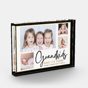 Grandkids Make Life Grand Großeltern 4 Bild Fotoblock