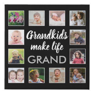Grandkids Make Life Grand Quote 12 FotoCollage Künstlicher Leinwanddruck