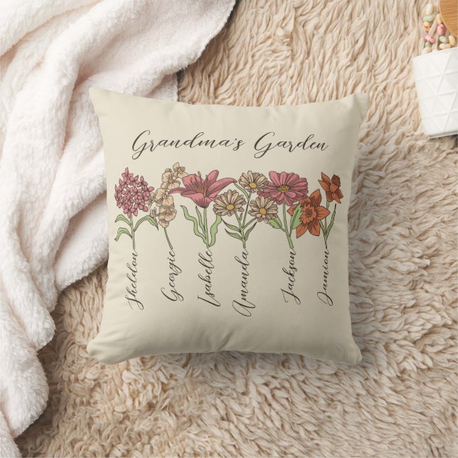 Grandkids Name Floral Kissen (Decke)