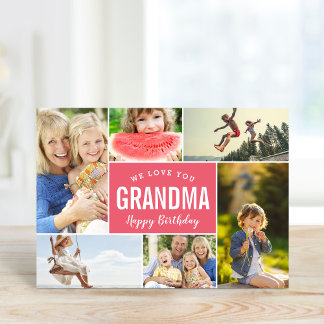Grandkids Photo Collage Birthday Card Karte