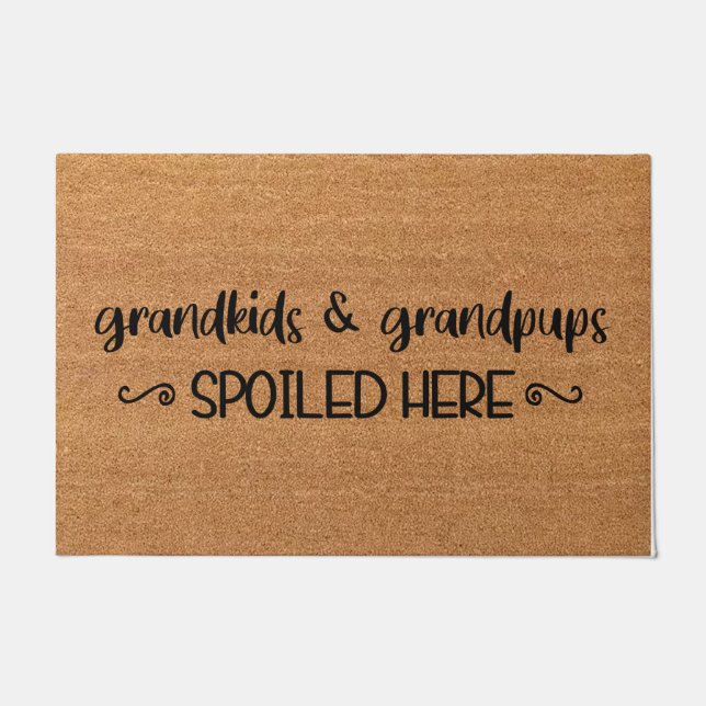 Grandkids Welcome Doormat, Grandeltern Geschenk Fußmatte (Vorderseite)