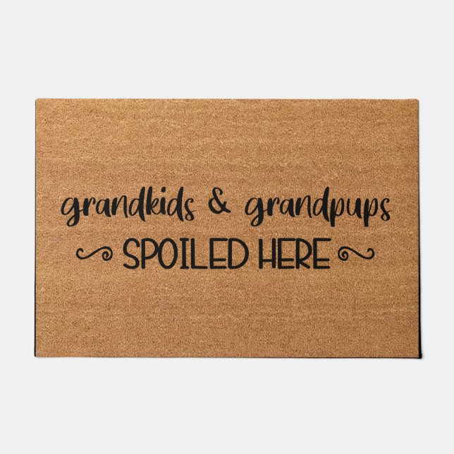 Grandkids Welcome Doormat, Grandeltern Geschenk Fußmatte (Vorderseite)