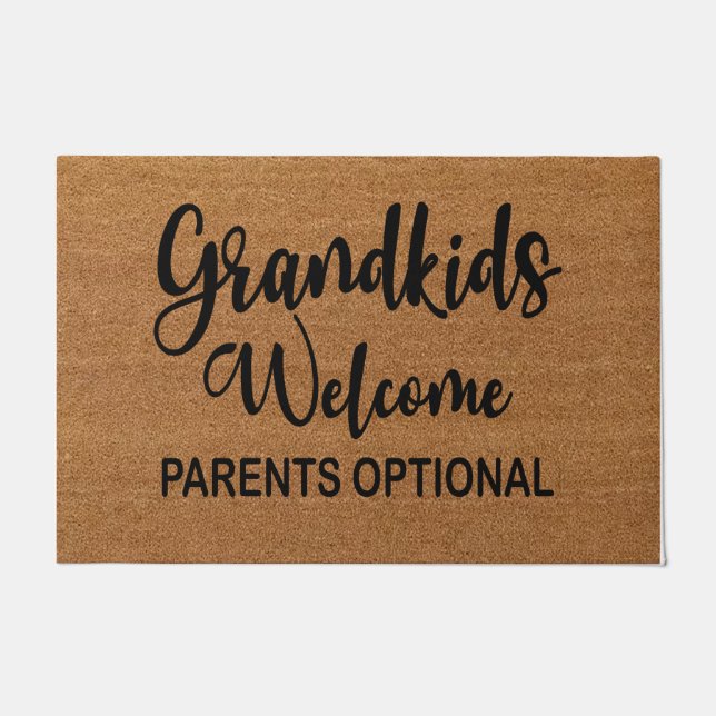 Grandkids Willkommen Eltern optionale Doormat Gesc Fußmatte (Vorderseite)