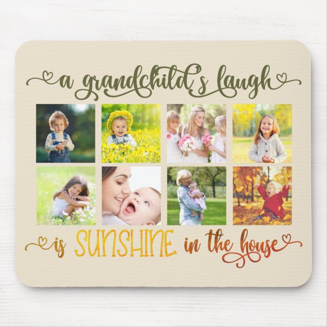 Grandkids-Zitat und individuelle FotoCollage Mousepad (Vorne)