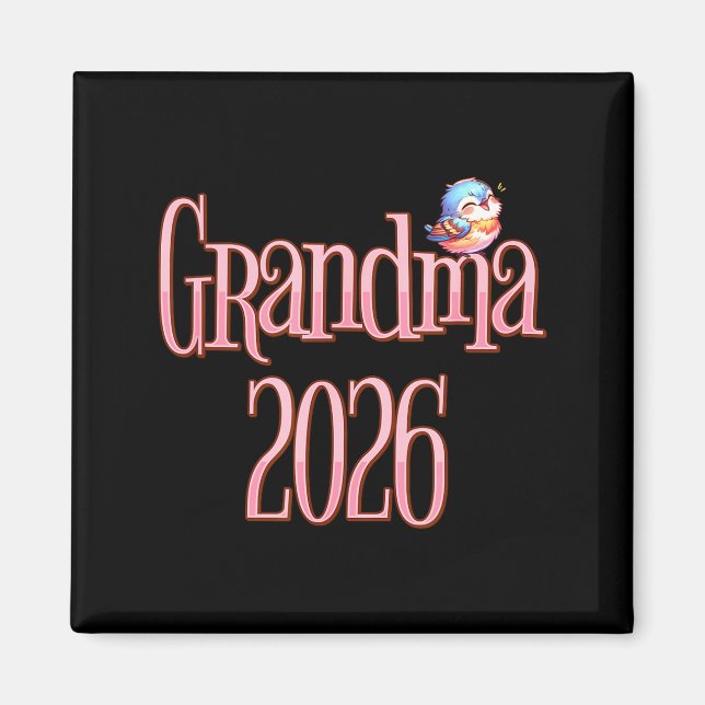 Grandma 2026 Cute Bird New Grandma Pregnancy Revea Magnet (Vorne)