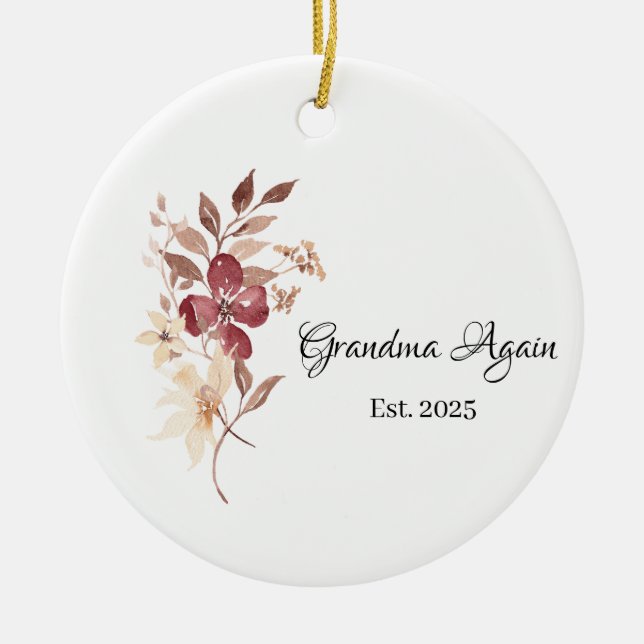 Grandma Again  Est. Year  Keramik Ornament (Vorne)