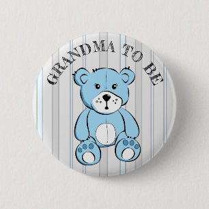GRANDMA als Blue Teddy Bear Baby Shooting Button