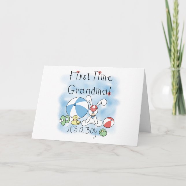 Grandma Baby Boy zum ersten Mal Ankündigung (Vorderseite)