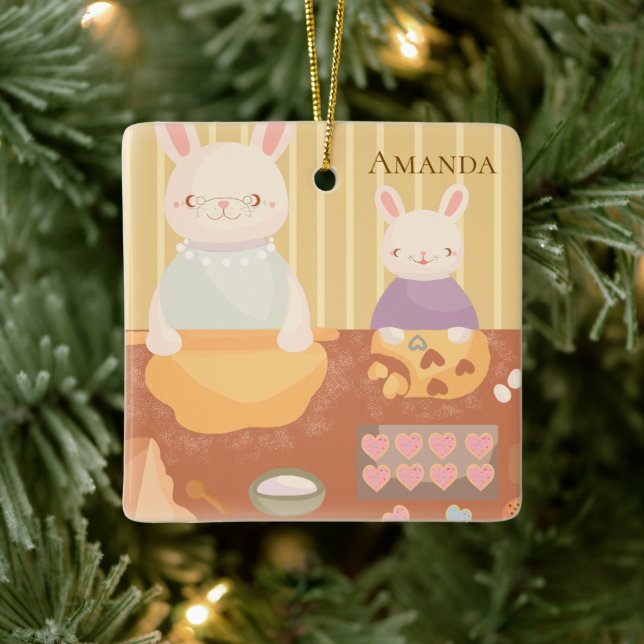 Grandma Baking Cookies Keramikornament (Baum)