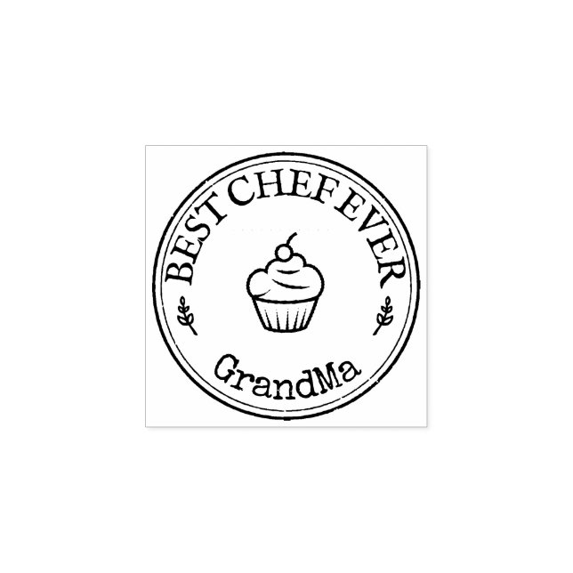 GrandMa Bester Koch aller Zeiten - Logo der Bäcker Gummistempel (Prägung)