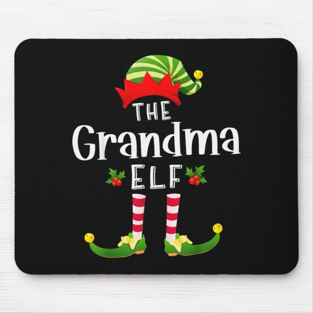 Grandma Christmas Elf Matching Pajama X-mas Party  Mousepad (Vorne)