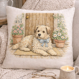 Grandma Core Dog Vintage Cottage Garden Puppy Kissen