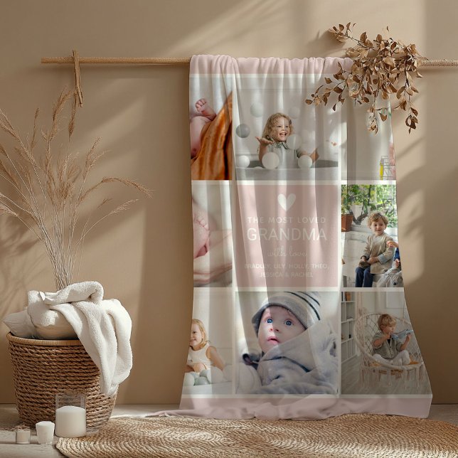 GRANDMA "die am meisten geliebte Foto Collage Flee Fleecedecke (Von Creator hochgeladen)