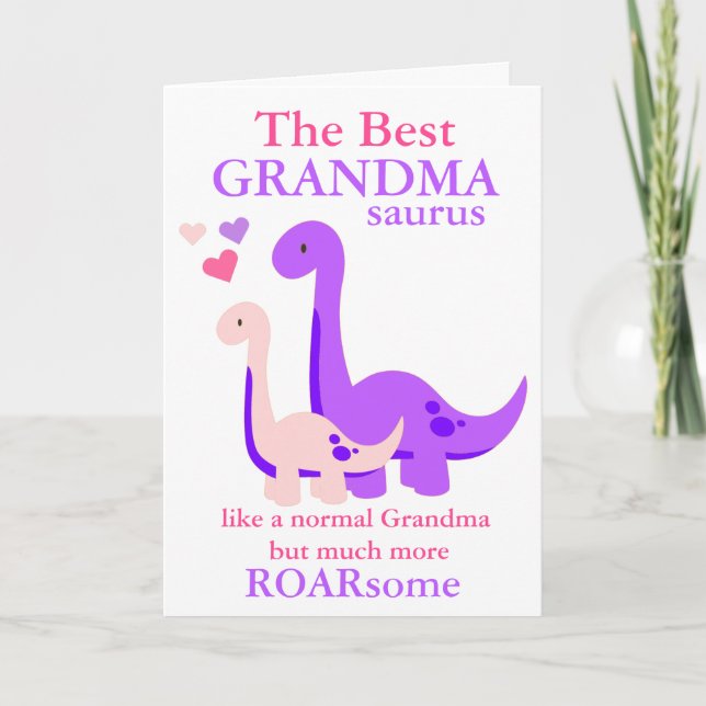 Grandma Dinosaur carte de fête des mères (Devant)