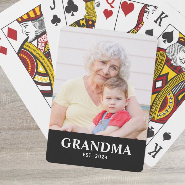 Grandma Established Bold Black Phot Spielkarten (Von Creator hochgeladen)