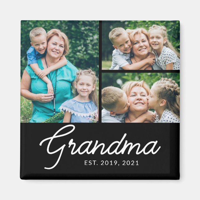 Grandma Established Script 3 Photo Magnet (Vorne)