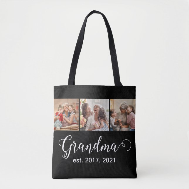 Grandma Established Script Gift Photo Tasche (Vorderseite)