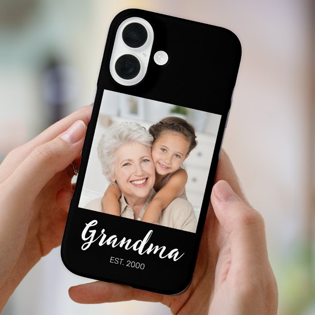 Grandma Established Script Photo Black Case-Mate  iPhone 16 Hülle (Von Creator hochgeladen)