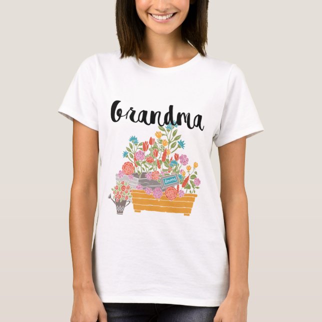 Grandma Flower Garden Design T-Shirt (Vorderseite)