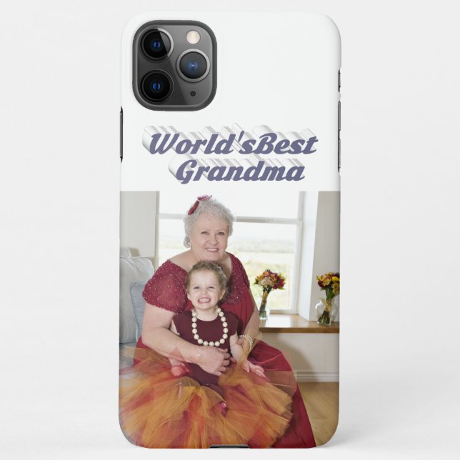 Grandma-Foto-Grautypografie iPhone Hülle (Rückseite)