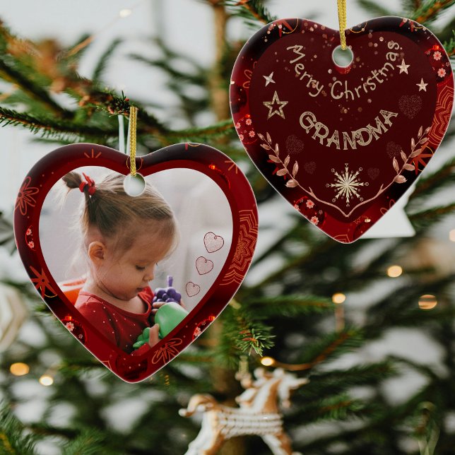 Grandma Foto Keramik Ornament (Personalized Grandma Photo Ceramic Ornament)