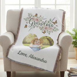 Grandma Gift - Floral Photo Decke