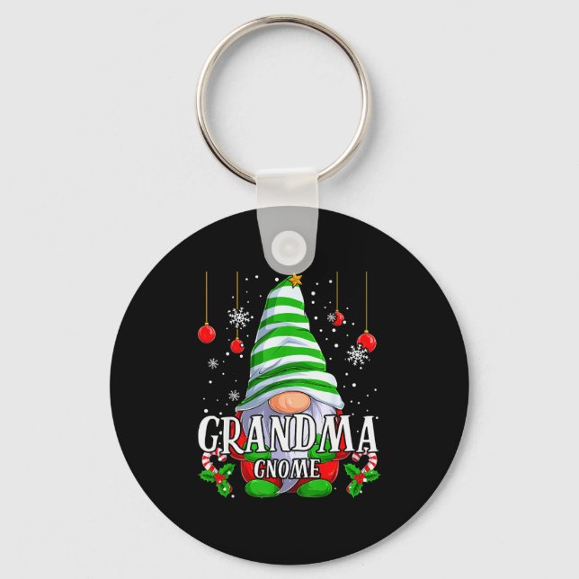 Grandma Gnome Christmas Pajamas Matching Family Gr Schlüsselanhänger (Vorderseite)