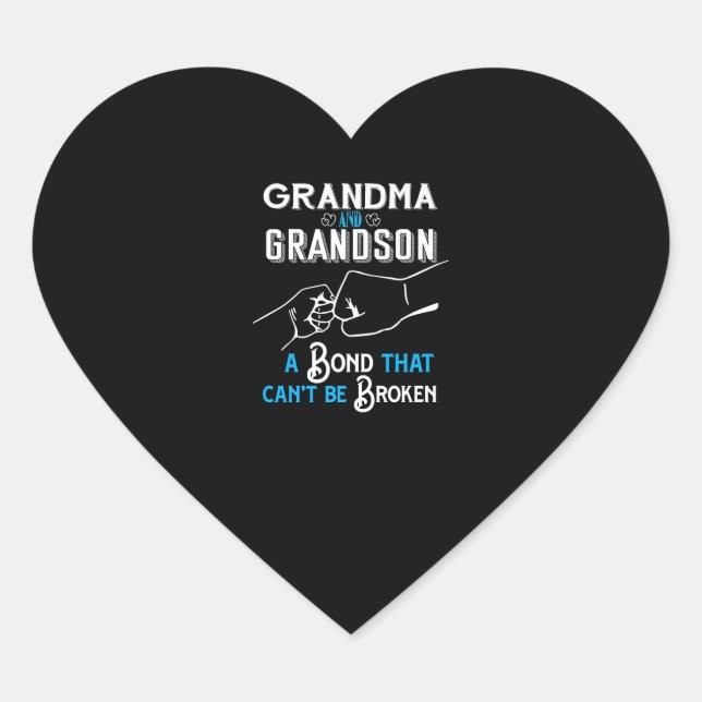 Grandma & Grandson Bond Premium Herz-Aufkleber (Vorderseite)
