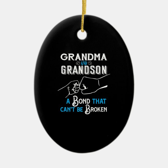 Grandma & Grandson Bond Premium Keramik Ornament (Vorne)