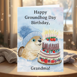 Grandma Happy Groundhog Day Birthday  Karte