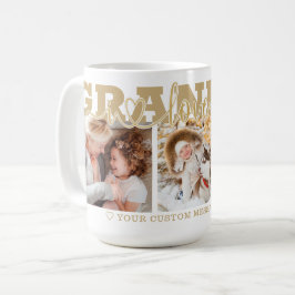 GRANDMA I Liebe Sie 3 Foto Collage Gold Kaffeetasse