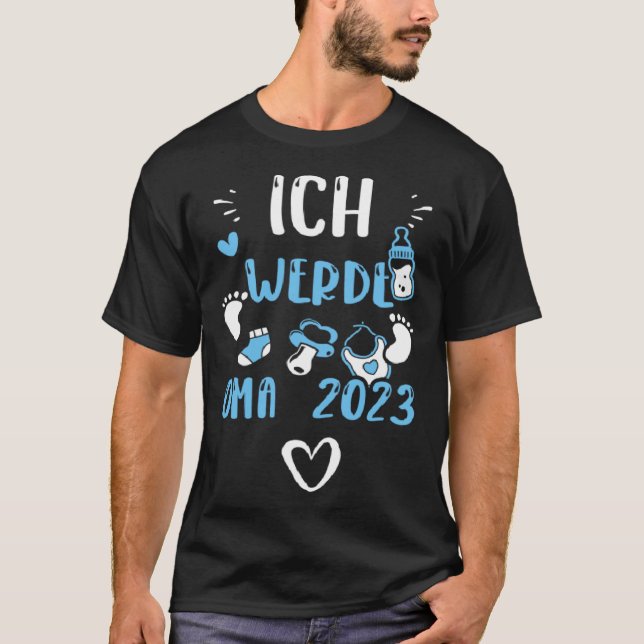 Grandma Ich Werde Oma 2023  Baby Boy Sayings T-Shirt (Vorderseite)