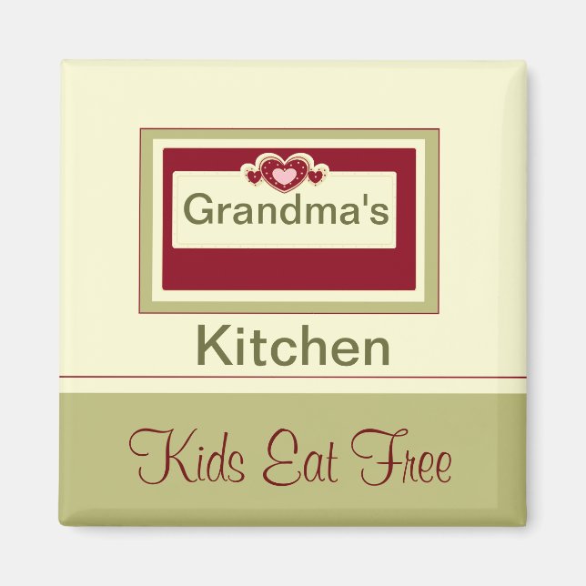 GRANDMA KÜCHE/KINDER ESSEN KOSTENLOS MAGNET (Vorne)