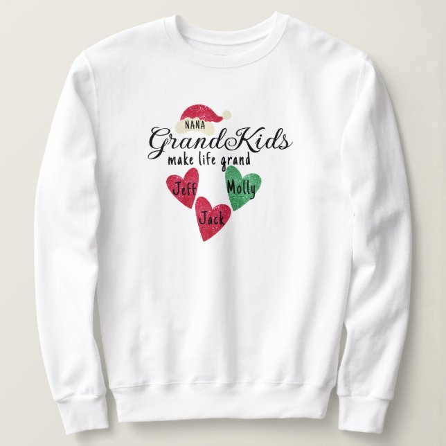 Grandma & Me Sweatshirt - Famille personnalisée (Design devant)