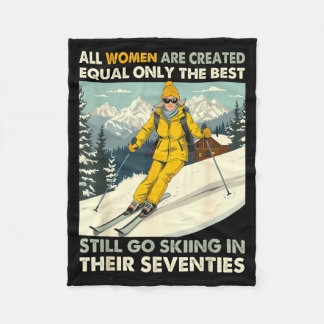 Grandma Mom Still Go Skiing In Seventies Old Women Fleecedecke