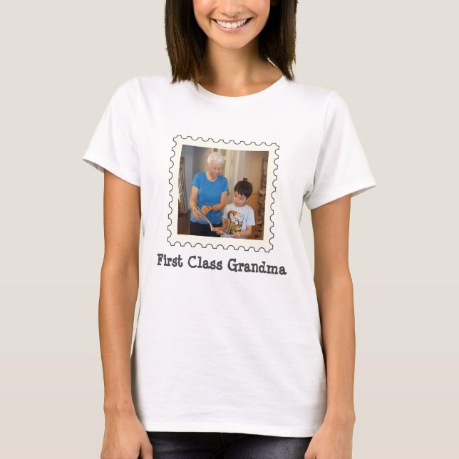 Grandma nana benutzerdefiniertes Foto der ersten K T-Shirt (Vorderseite)