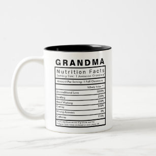 Grandma Nutrition Fakten Statistik Funny Zweifarbige Tasse
